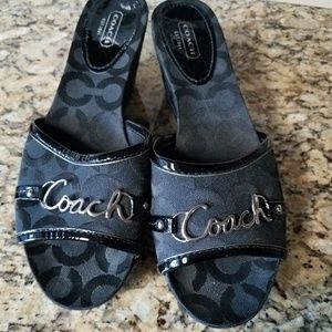 Coach black wedge shoe